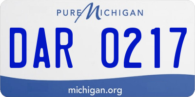 MI license plate DAR0217