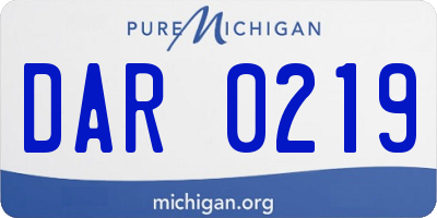 MI license plate DAR0219