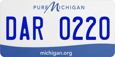 MI license plate DAR0220