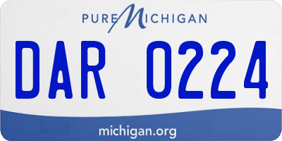 MI license plate DAR0224