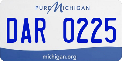 MI license plate DAR0225