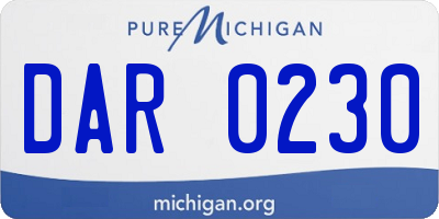 MI license plate DAR0230
