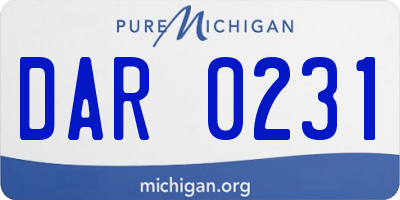 MI license plate DAR0231