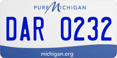 MI license plate DAR0232
