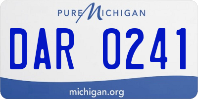 MI license plate DAR0241