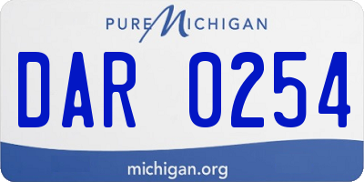 MI license plate DAR0254