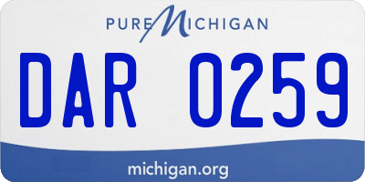 MI license plate DAR0259