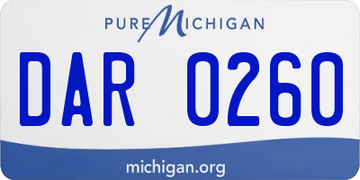MI license plate DAR0260