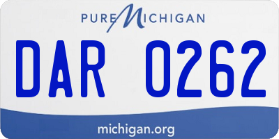 MI license plate DAR0262