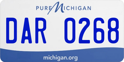 MI license plate DAR0268