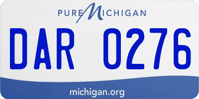 MI license plate DAR0276