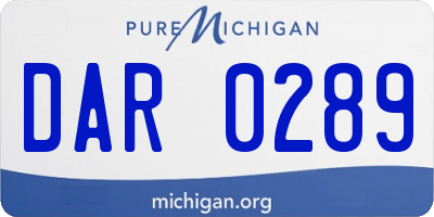 MI license plate DAR0289
