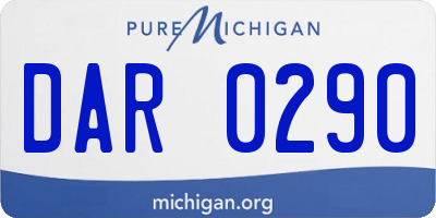 MI license plate DAR0290