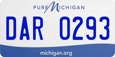 MI license plate DAR0293