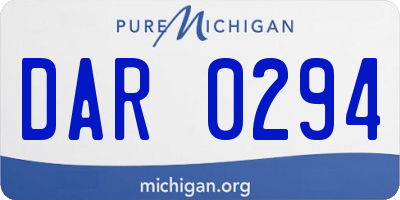 MI license plate DAR0294