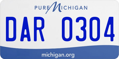 MI license plate DAR0304