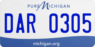 MI license plate DAR0305
