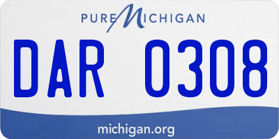 MI license plate DAR0308