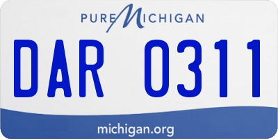 MI license plate DAR0311