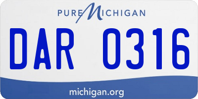 MI license plate DAR0316