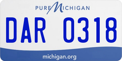 MI license plate DAR0318