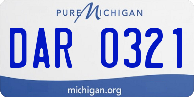 MI license plate DAR0321