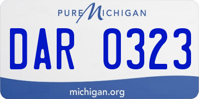 MI license plate DAR0323