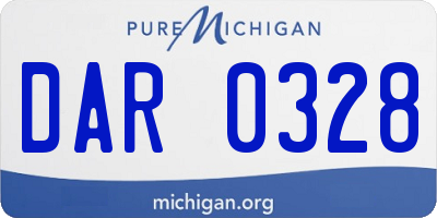 MI license plate DAR0328