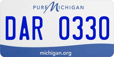 MI license plate DAR0330