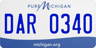 MI license plate DAR0340