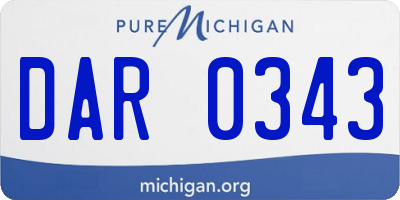 MI license plate DAR0343