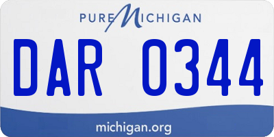 MI license plate DAR0344