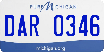 MI license plate DAR0346