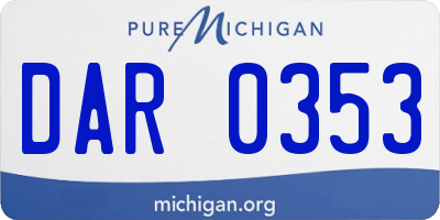 MI license plate DAR0353