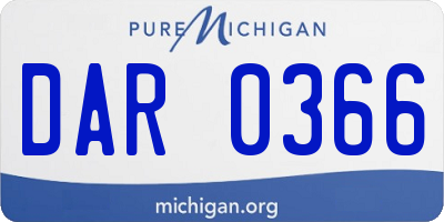 MI license plate DAR0366