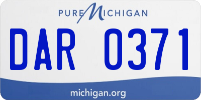 MI license plate DAR0371