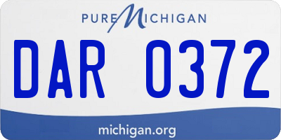 MI license plate DAR0372