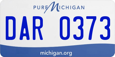 MI license plate DAR0373