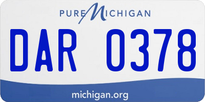 MI license plate DAR0378