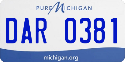 MI license plate DAR0381