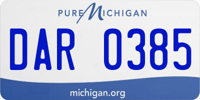 MI license plate DAR0385