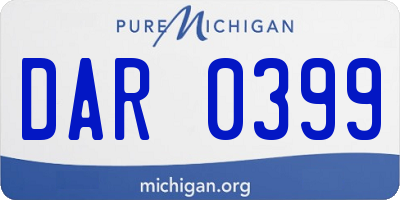 MI license plate DAR0399