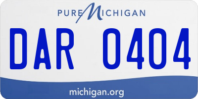 MI license plate DAR0404