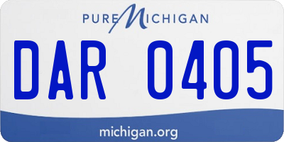 MI license plate DAR0405