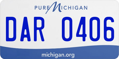 MI license plate DAR0406