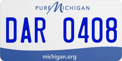 MI license plate DAR0408