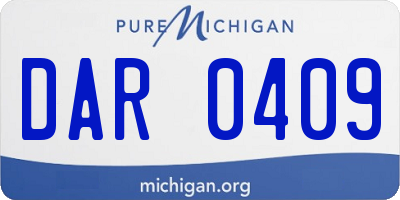 MI license plate DAR0409