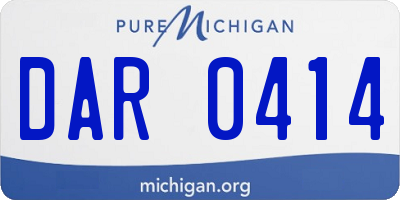 MI license plate DAR0414