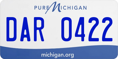MI license plate DAR0422