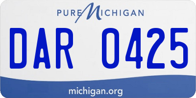 MI license plate DAR0425